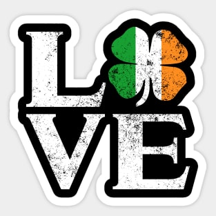 Love Ireland Shamrock T Shirt Saint Paddy irish Gift Tee Sticker